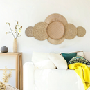 Decoração Parede Boho Composição Cestos de Palha