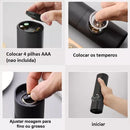 Moedor Automatico Elétrico De Temperos Sal Grosso Pimenta com Led