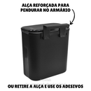 Lixeira Cesto de Lixo 09 Litros Automática Suspensa Rose Preta Banheiro Cozinha Escritório Quarto