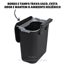 Lixeira Cesto de Lixo 09 Litros Automática Suspensa Rose Preta Banheiro Cozinha Escritório Quarto