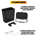 Lixeira Cesto de Lixo 09 Litros Automática Suspensa Rose Preta Banheiro Cozinha Escritório Quarto