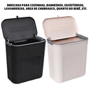 Lixeira Cesto de Lixo 09 Litros Automática Suspensa Rose Preta Banheiro Cozinha Escritório Quarto