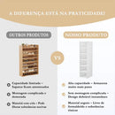 Kit Com 6 Caixas de Sapato Dobrável Armazenamento Transparentes